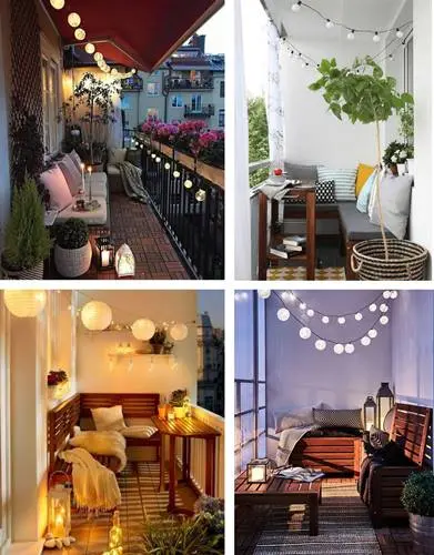 استغلال شكل الزاوية في الشرفة الصغيرة