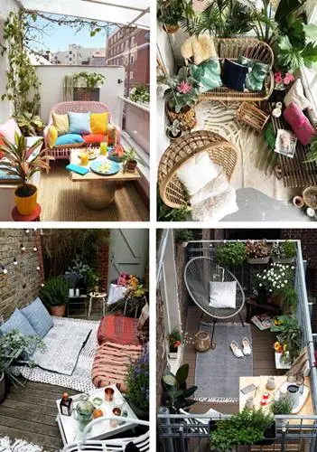 ركن للإستراحة في البلكونة الصغيرة