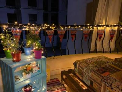 تزين البلكونة بالزينة الرمضانية