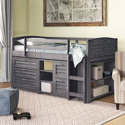 سرير علوي مع وحدة تخزين