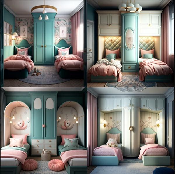 تصميم غرفة بنات باستخدام AI