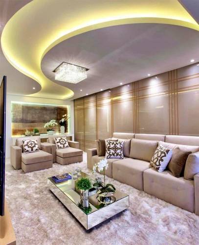 اسقف جبس بورد للصالات مستطيلة شكل منحني