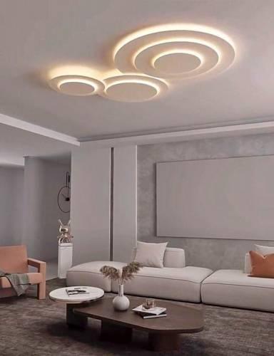 سقف جبس بورد للصالات مستطيلة دوائر بسيطة