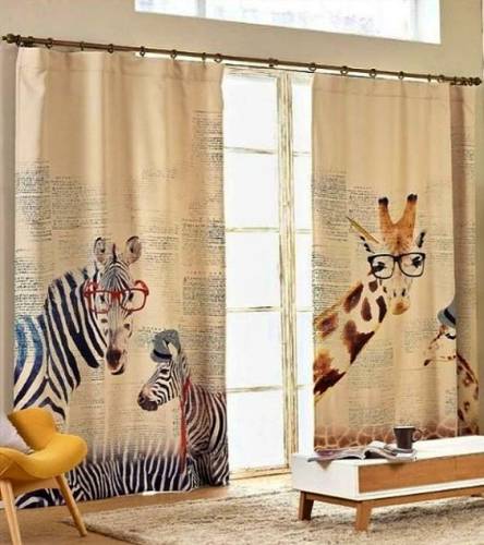 ستائر مودرن تحتوي على رسومات